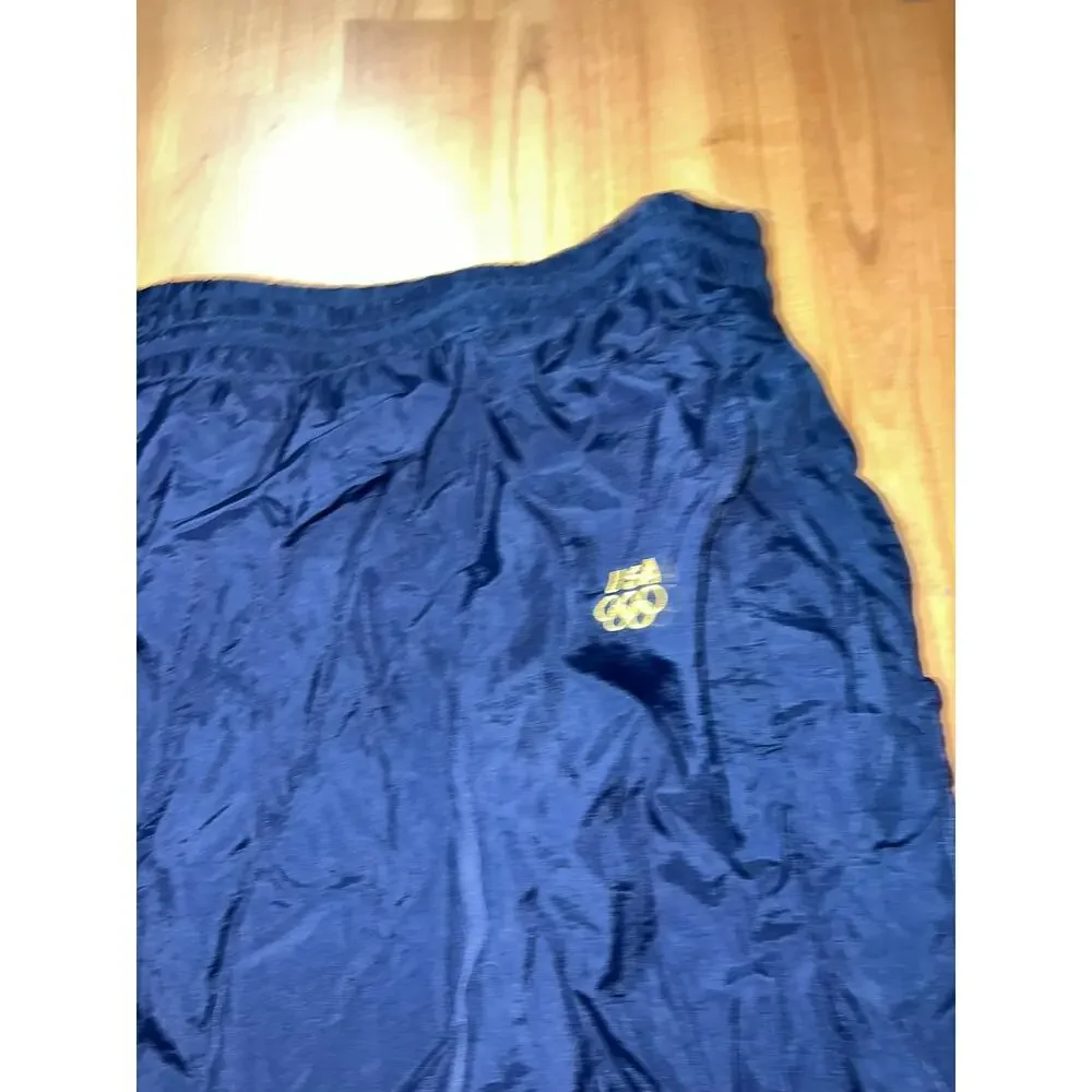 Vintage US Olympics Track Pants JC Penney USA Olympic Blue Nylon Bottoms VTG XL